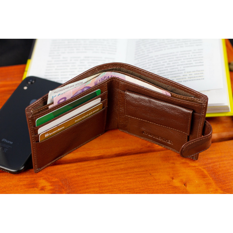 Чоловічий портмоне з натуральної шкіри ST Leather B104 Коричневий