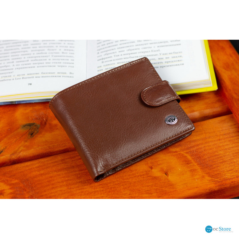Чоловічий портмоне з натуральної шкіри ST Leather B104 Коричневий