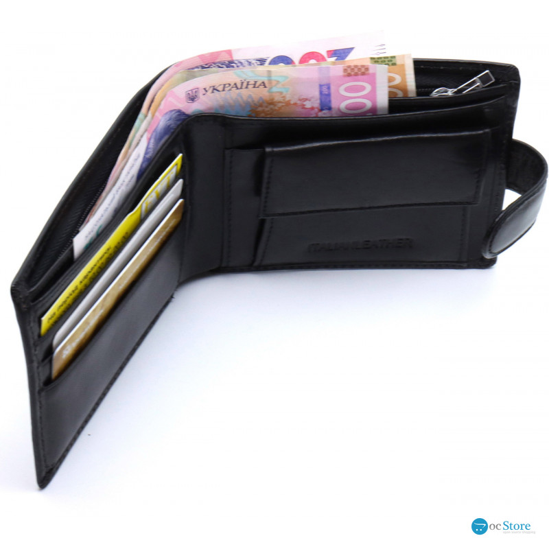 Чоловіче портмоне з натуральної шкіри ST Leather В104 Чорний