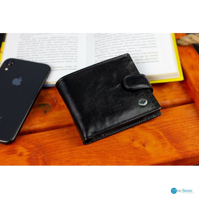 Чоловіче портмоне з натуральної шкіри ST Leather В104 Чорний