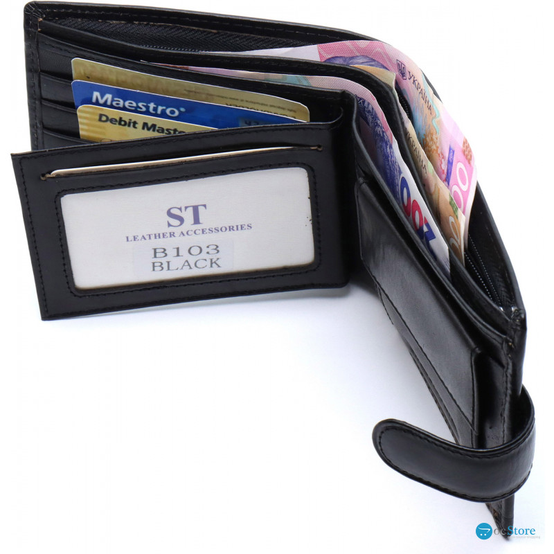 Стильне шкіряне портмоне ST Leather В 103 Чорний