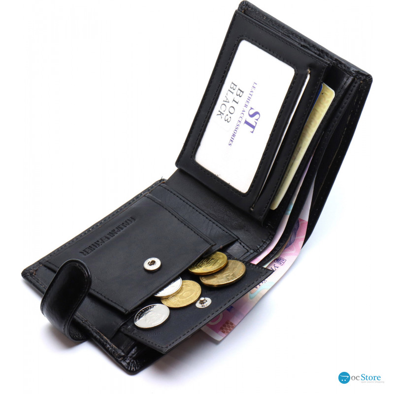Стильне шкіряне портмоне ST Leather В 103 Чорний