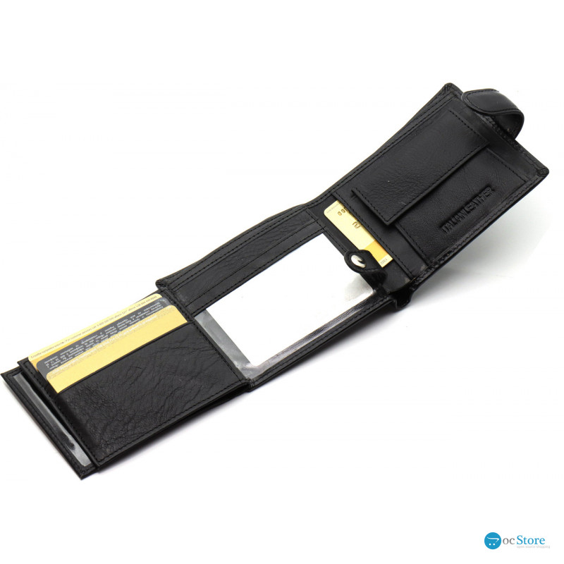 Класичне чоловіче портмоне з натуральної шкіри ST Leather ST102 Чорний