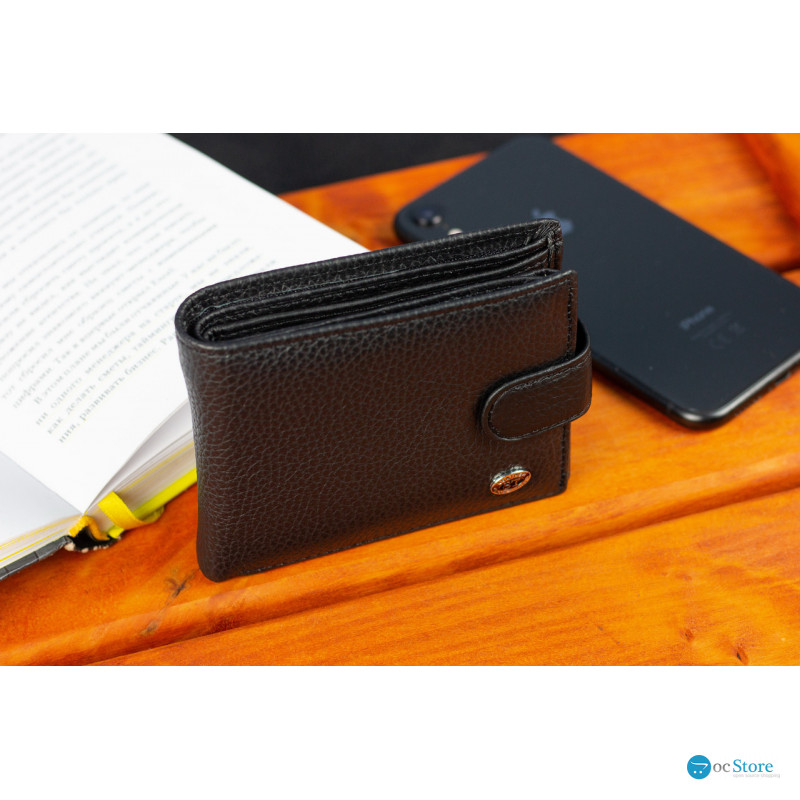 Класичне чоловіче портмоне з натуральної шкіри ST Leather ST102 Чорний