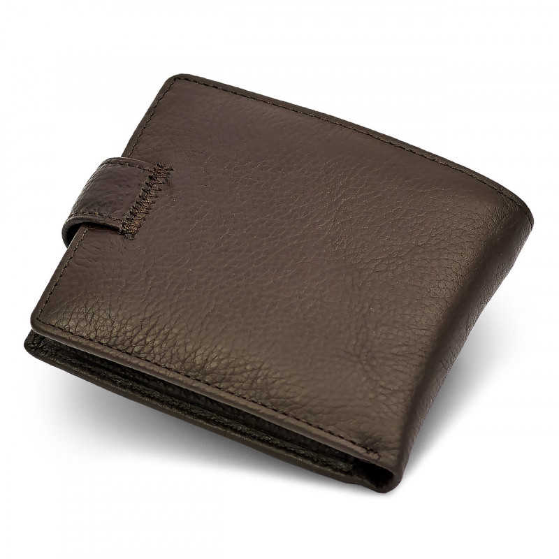 Шкіряне чоловіче портмоне на кнопці ST Leather ST104 Коричневе