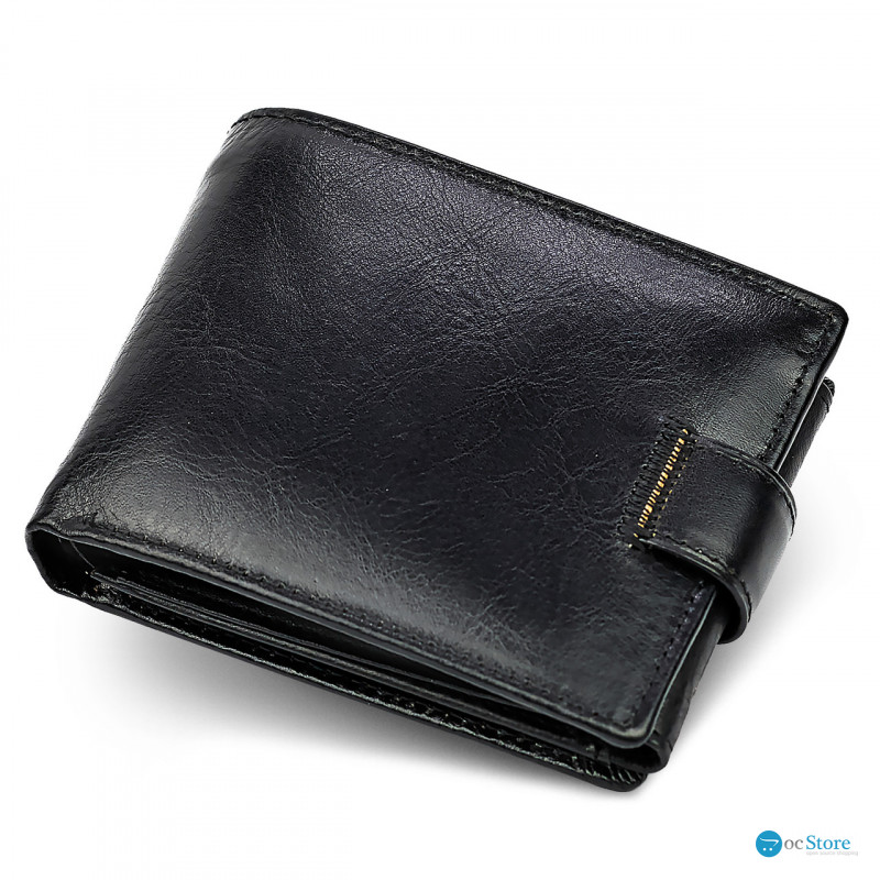 Класичне чоловіче портмоне з натуральної шкіри ST Leather В102 Чорний
