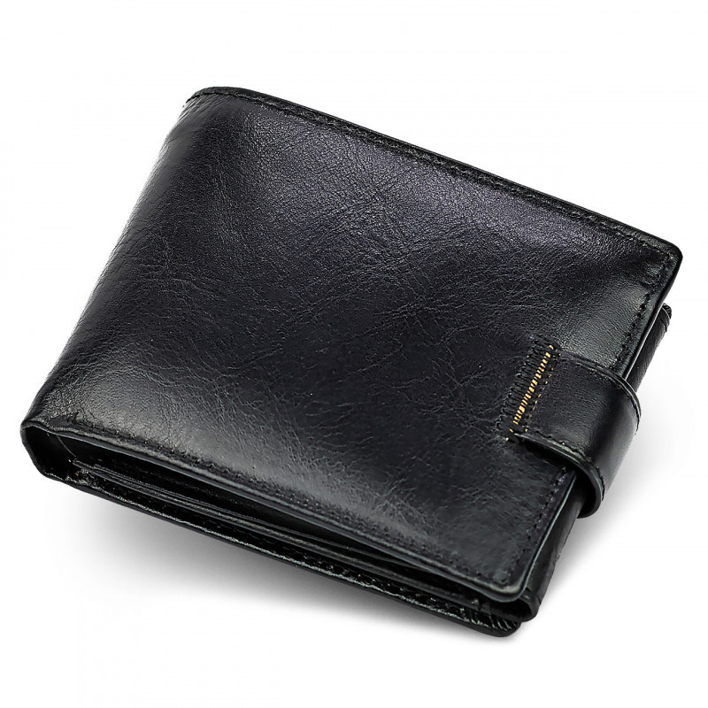 Класичне чоловіче портмоне з натуральної шкіри ST Leather В102 Чорний