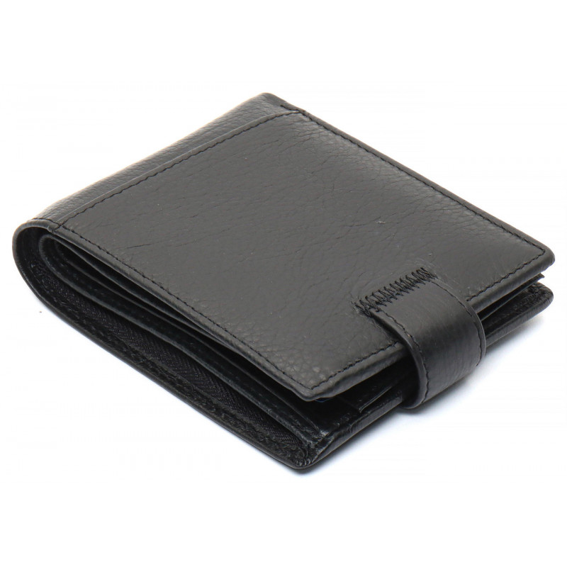 Чорне чоловіче портмоне з натуральної шкіри з фіксацією ST Leather ST103