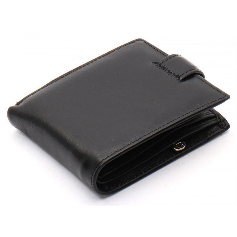 Чорне шкіряне чоловіче портмоне із затискачем для грошей Marco Coverna MC-2006H-1