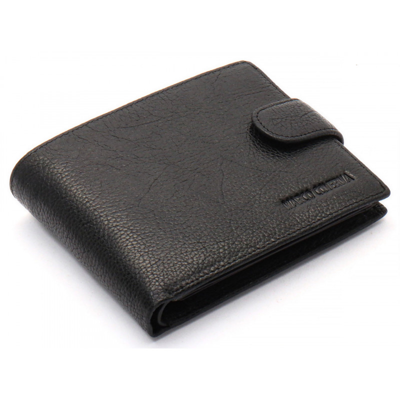Чорне шкіряне портмоне з відділом для документів Marco Coverna MCBK10-805
