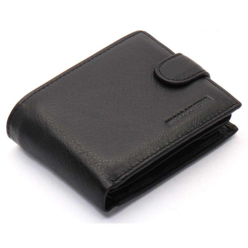 Чорне чоловіче портмоне з натуральної шкіри із візитницею Marco Coverna MC-2057-1