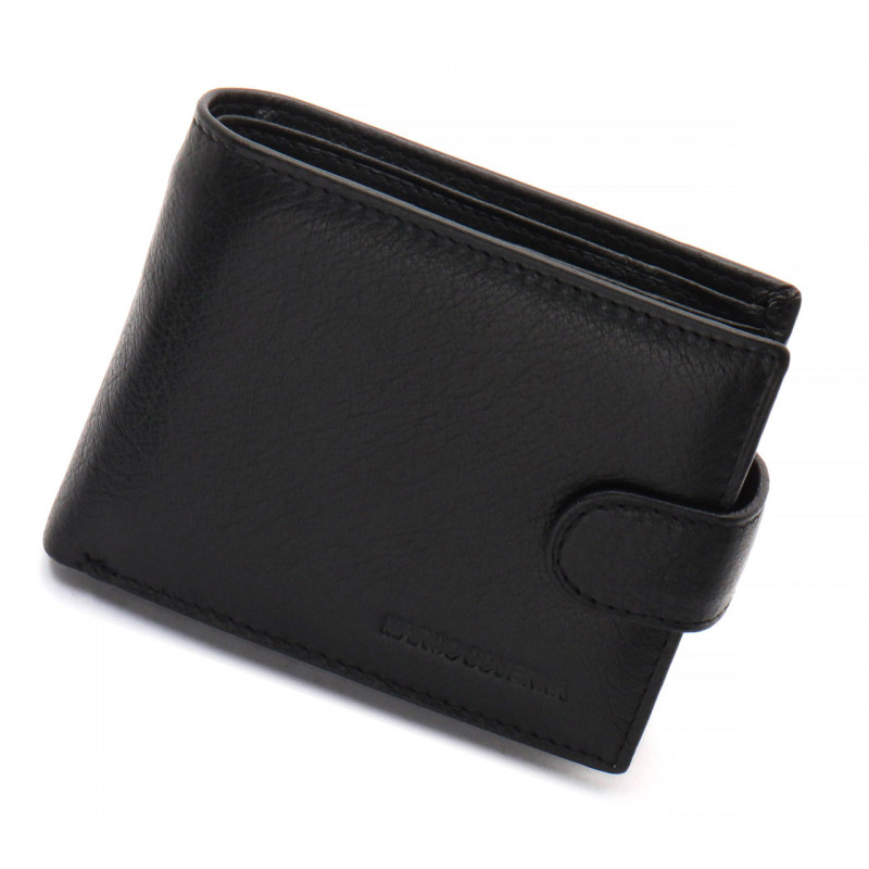 Чорне чоловіче портмоне з натуральної шкіри із візитницею Marco Coverna MC-2057-1