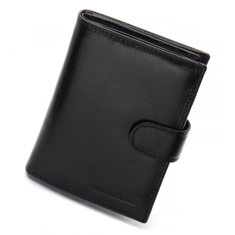 Чорне чоловіче портмоне з натуральної шкіри з відділенням під автодокументи Marco Coverna MC-2090H-1