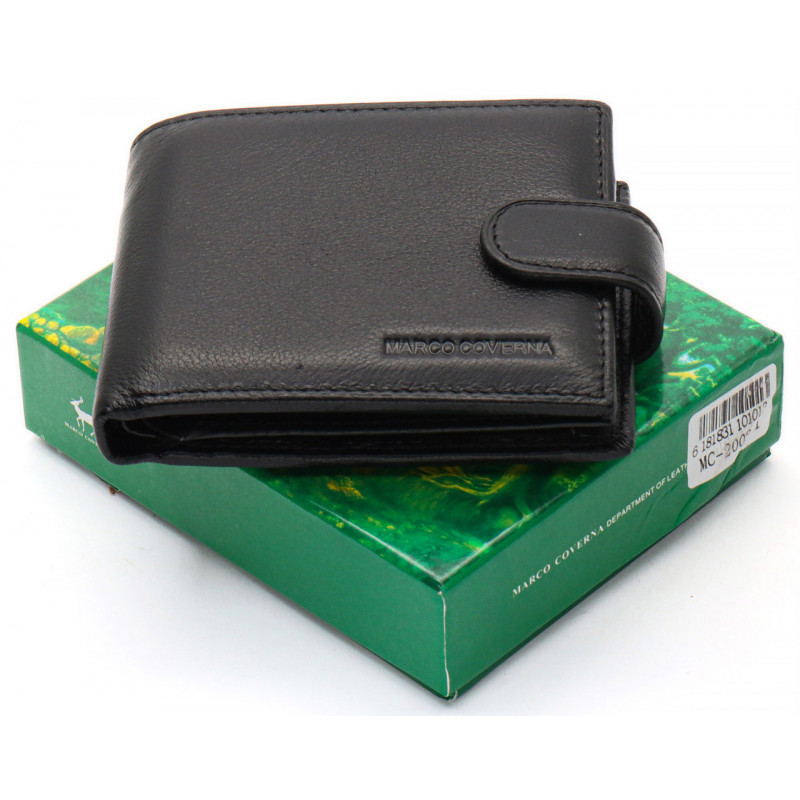 Чорне класичне портмоне з натуральної шкіри Marco Coverna MC-2003-1