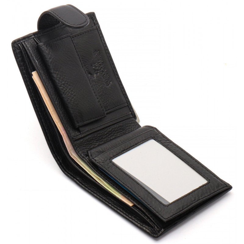 Чорне класичне портмоне з натуральної шкіри Marco Coverna MC-2003-1