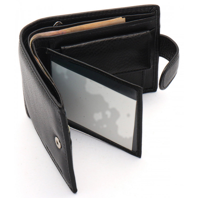 Чорне класичне портмоне з натуральної шкіри Marco Coverna MC-2003-1