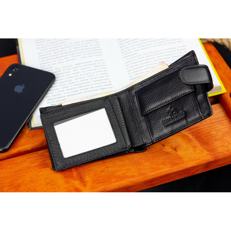 Чорне класичне портмоне з натуральної шкіри Marco Coverna MC-2003-1