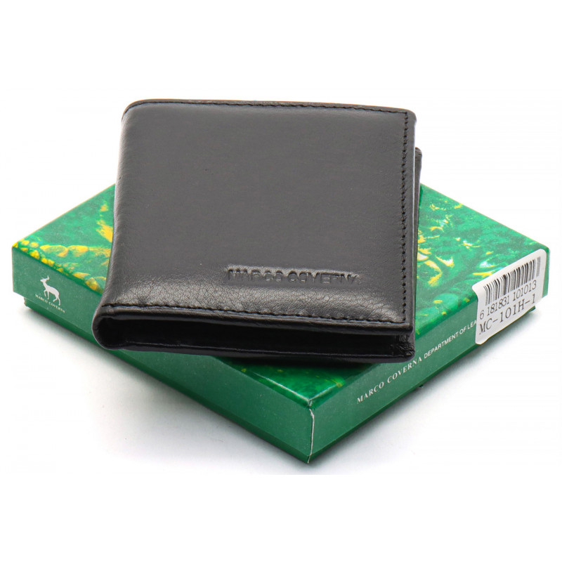 Чорне маленьке портмоне на магніті з затискачем MARCO COVERNA MC-101Н-1