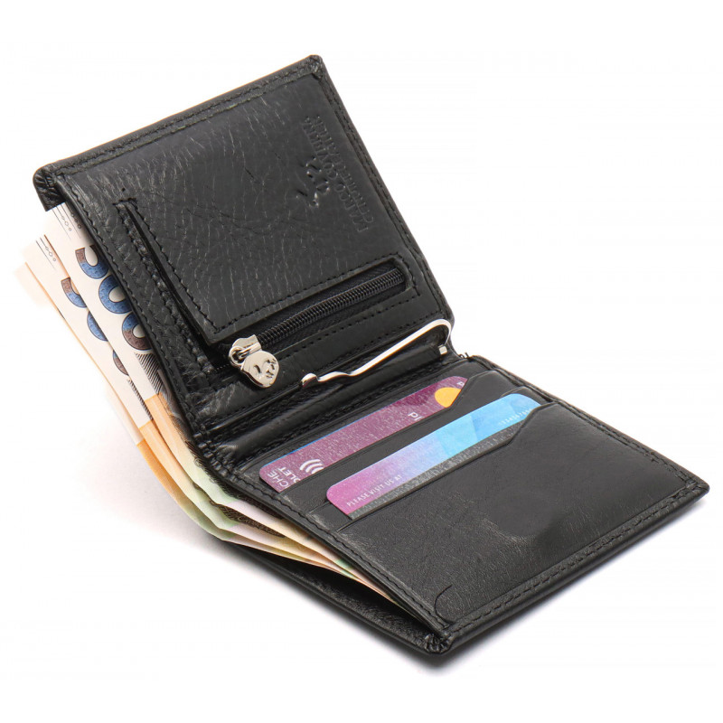 Чорне маленьке портмоне на магніті з затискачем MARCO COVERNA MC-101Н-1