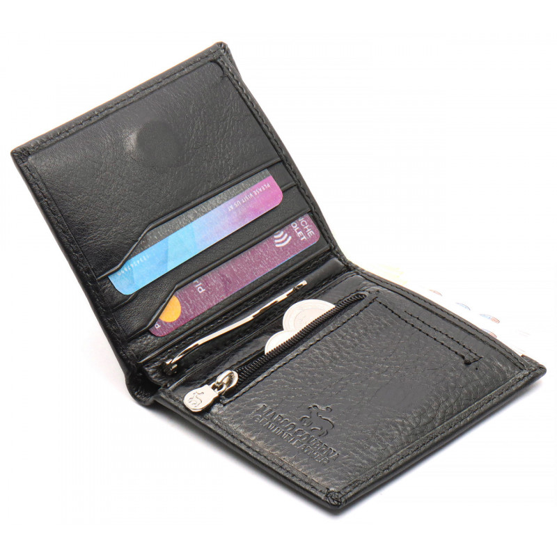 Чорне маленьке портмоне на магніті з затискачем MARCO COVERNA MC-101Н-1