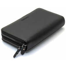 Чорний гаманець-клатч на дві блискавки з натуральної шкіри Marco Coverna B-5902B-1Q