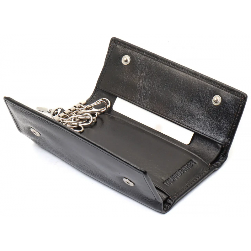 Чорна ключниця з натуральної шкіри із відділенням для грошей ST Leather B416