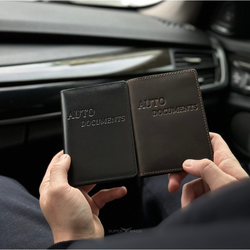 Шкіряна обкладинка для автодокументів