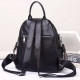 Жіночий рюкзак шкіряний міський з ременцем 23х30х11, сумка на спину для навчання, чорна