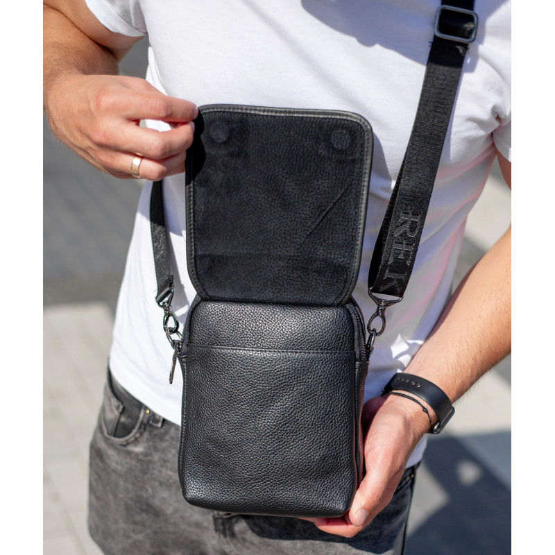 Чоловіча шкіряна сумка-барсетка 22х18х9, месенджер через плече з ручкою TD-22011