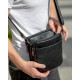 Шкіряна чоловіча сумка-месенджер 24х20х6, барсетка через плече Tiding Bag TD-23433 чорна
