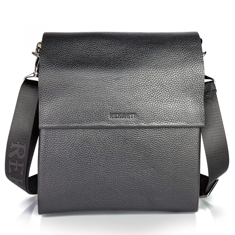 Чоловічий шкіряний месенджер 23х26х6, сумка планшет через плече BEXHILL TD-18621 чорний