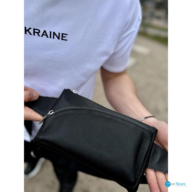 Поясна бананка унісекс 14х25х8, сумка конверт для телефону та документів TD-54928 чорна