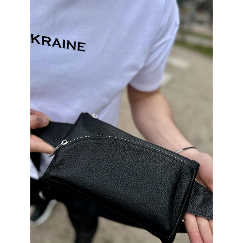 Поясна бананка унісекс 14х25х8, сумка конверт для телефону та документів TD-54928 чорна