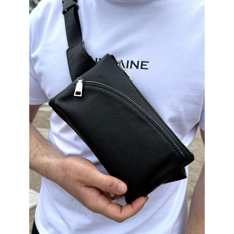 Поясна бананка унісекс 14х25х8, сумка конверт для телефону та документів TD-54928 чорна