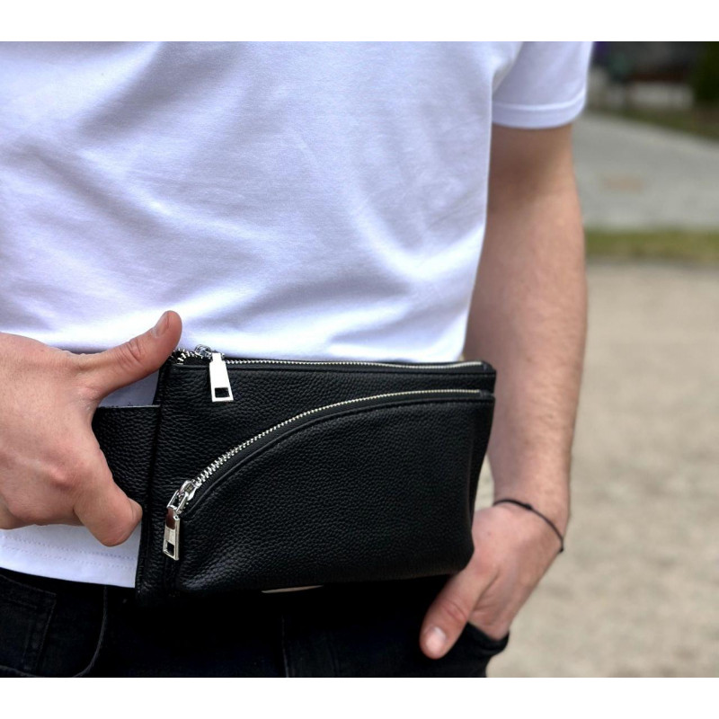 Поясна бананка унісекс 14х25х8, сумка конверт для телефону та документів TD-54928 чорна