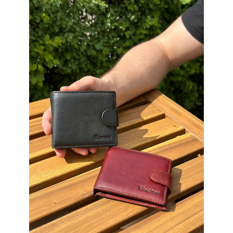 Чоловічий гаманець натуральний гаманець чорний, коричневий HORTON 208