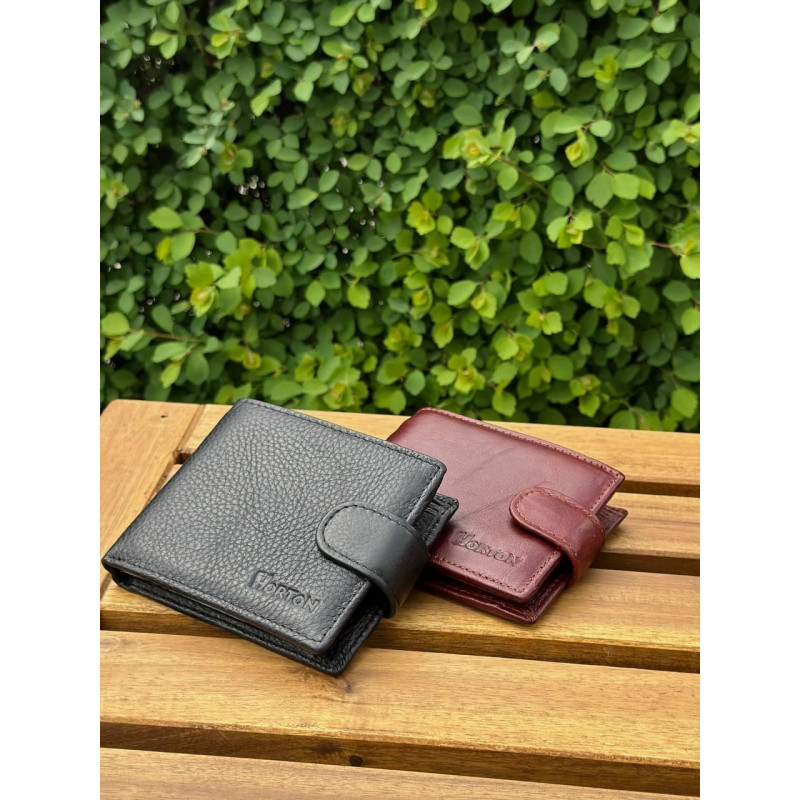 Чоловічий гаманець натуральний гаманець чорний, коричневий HORTON 208