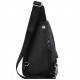 Чоловічий слінг через плече 18х32х7, шкіряна бананка нагрудна, сумка рюкзак Tiding Bag 33737 чорна