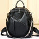 Стильна жіноча сумка міська на плечі 35х27х14, рюкзак з натуральної шкіри, чорний