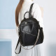 Стильна жіноча сумка міська на плечі 35х27х14, рюкзак з натуральної шкіри, чорний