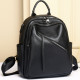 Стильна жіноча сумка міська на плечі 35х27х14, рюкзак з натуральної шкіри, чорний