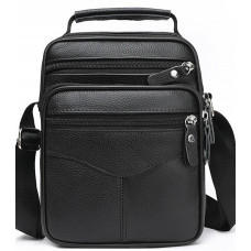 Чоловіча шкіряна сумка-барсетка 26х20.5х8, месенджер через плече Bexhill Bx-56402 чорна