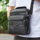Чоловіча барсетка через плече 26х20.5х8 / месенджер наплічний з натуральної шкіри, чорний