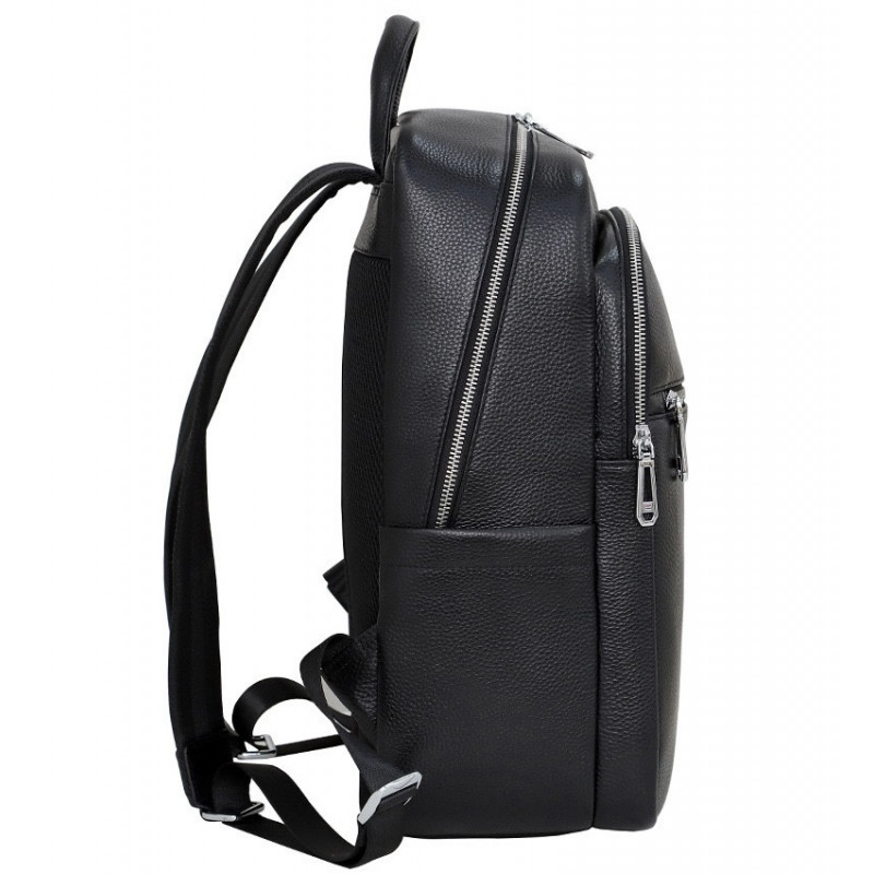 Чоловічий шкіряний рюкзак для поїздок та прогулянок 30х40х17, сумка на спину в офіс Tiding Bag 75362 чорна