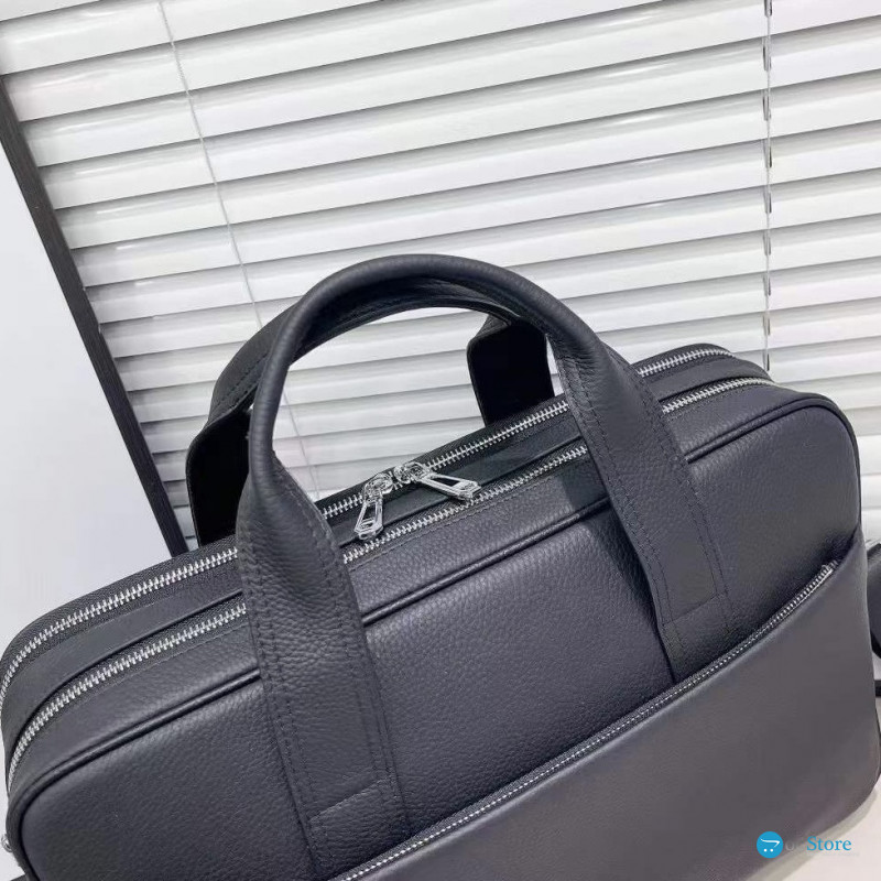 Шкіряна чоловіча ділова сумка для ноутбука 40x27x10, офісний портфель Tiding Bag 56901, чорний