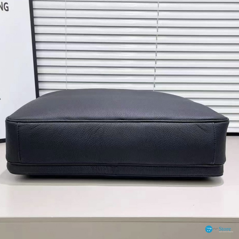 Шкіряна чоловіча ділова сумка для ноутбука 40x27x10, офісний портфель Tiding Bag 56901, чорний