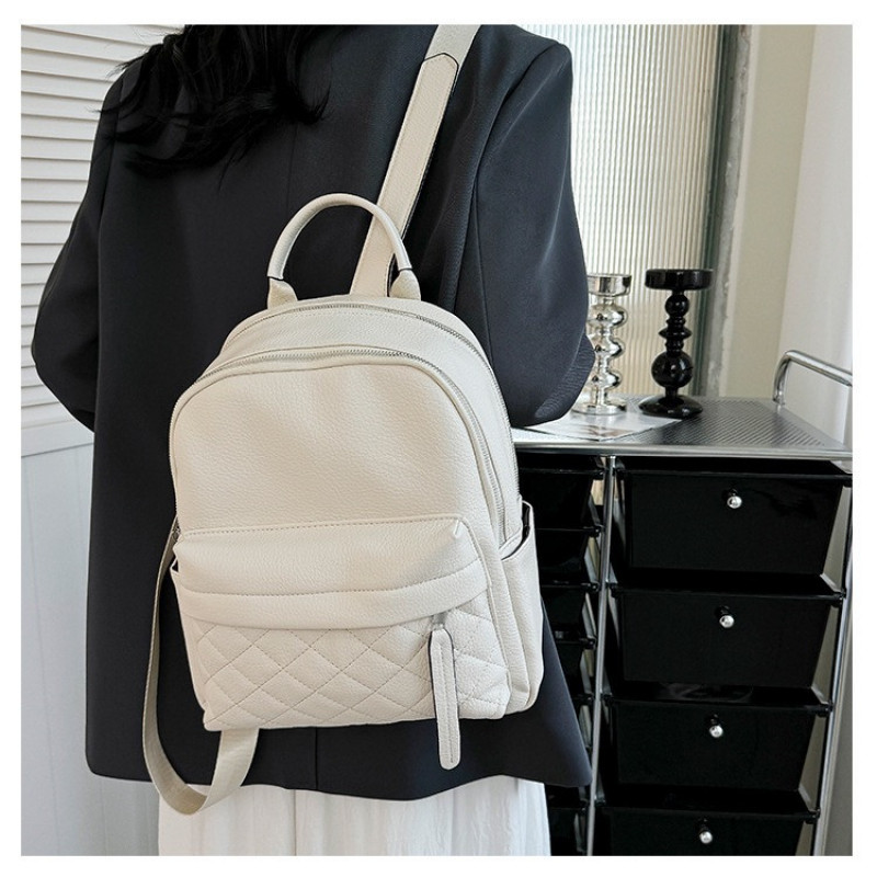 Жіночий шкіряний наплічник міський 35х26х17, рюкзак з натуральної шкіри, білий