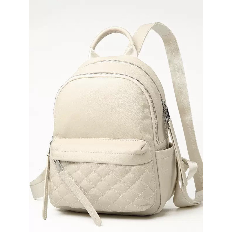 Жіночий шкіряний наплічник міський 35х26х17, рюкзак з натуральної шкіри, білий