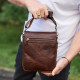 Барсетка з клапаном через плече 24х20х6, чоловіча сумка з гладкою шкірою Tiding Bag TD-81020 коричнева