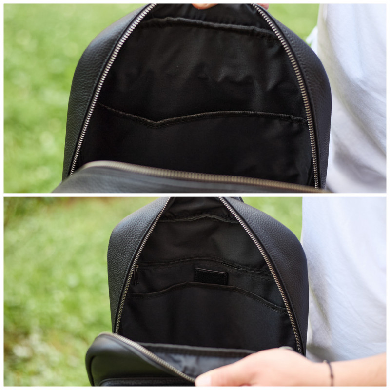 Міський чоловічий рюкзак із натуральної шкіри 40х30х18, наплічник для роботи та подорожей, чорний